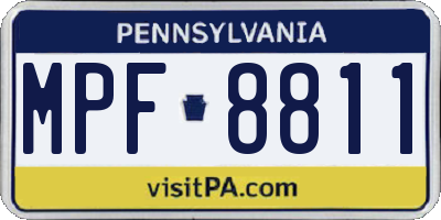 PA license plate MPF8811
