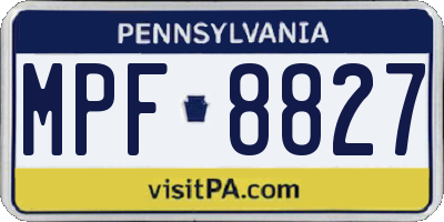 PA license plate MPF8827