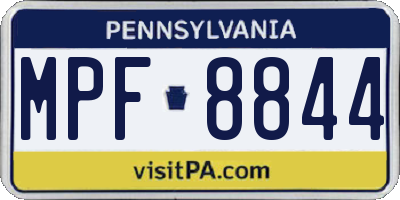PA license plate MPF8844