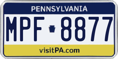 PA license plate MPF8877