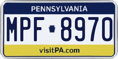 PA license plate MPF8970