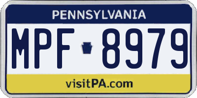 PA license plate MPF8979