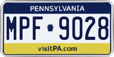 PA license plate MPF9028