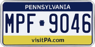 PA license plate MPF9046