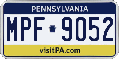 PA license plate MPF9052