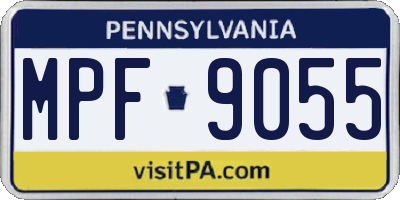 PA license plate MPF9055