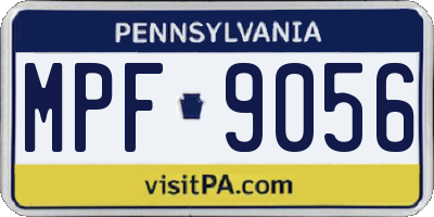 PA license plate MPF9056