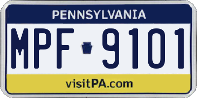 PA license plate MPF9101