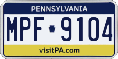 PA license plate MPF9104