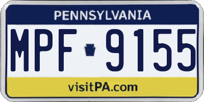 PA license plate MPF9155