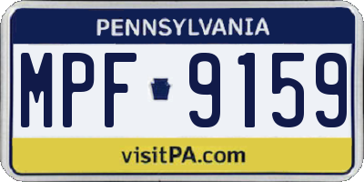 PA license plate MPF9159