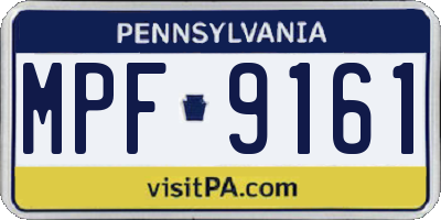 PA license plate MPF9161