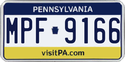 PA license plate MPF9166
