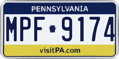PA license plate MPF9174