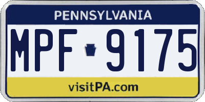 PA license plate MPF9175