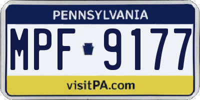 PA license plate MPF9177