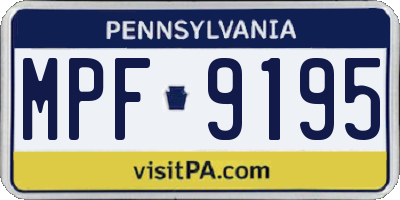 PA license plate MPF9195