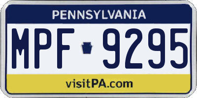 PA license plate MPF9295