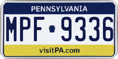 PA license plate MPF9336