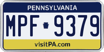 PA license plate MPF9379