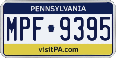 PA license plate MPF9395