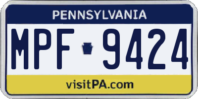 PA license plate MPF9424