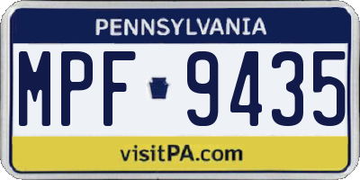 PA license plate MPF9435