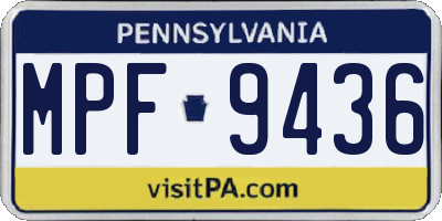 PA license plate MPF9436