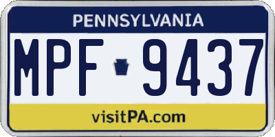 PA license plate MPF9437