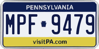 PA license plate MPF9479