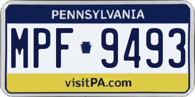 PA license plate MPF9493