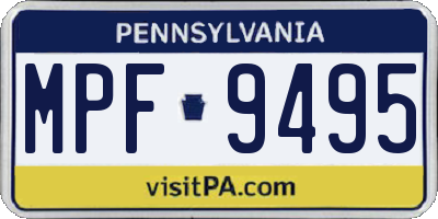 PA license plate MPF9495