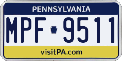PA license plate MPF9511