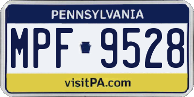 PA license plate MPF9528