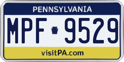 PA license plate MPF9529