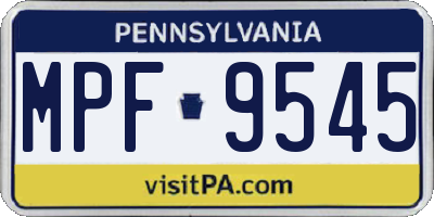 PA license plate MPF9545