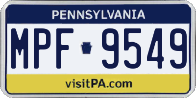 PA license plate MPF9549