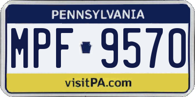 PA license plate MPF9570