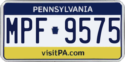 PA license plate MPF9575