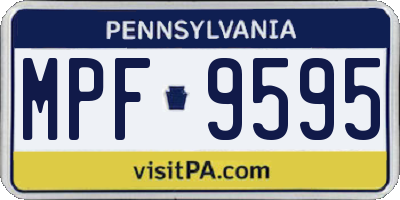 PA license plate MPF9595
