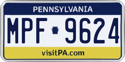 PA license plate MPF9624