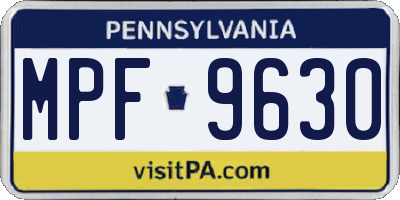 PA license plate MPF9630