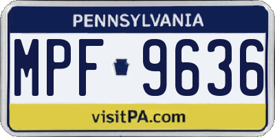 PA license plate MPF9636
