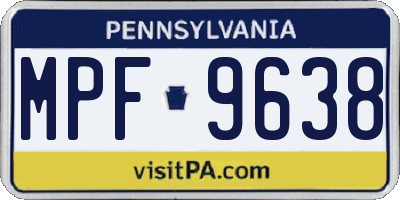 PA license plate MPF9638