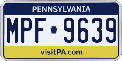 PA license plate MPF9639