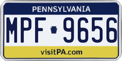 PA license plate MPF9656
