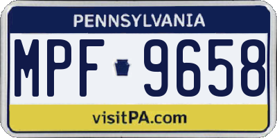 PA license plate MPF9658