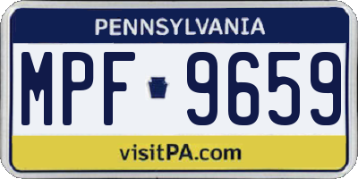 PA license plate MPF9659