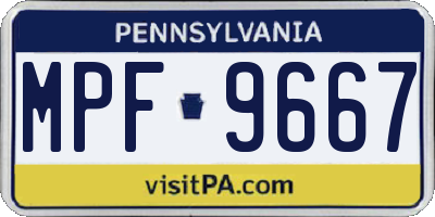 PA license plate MPF9667