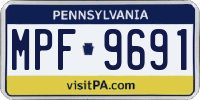 PA license plate MPF9691